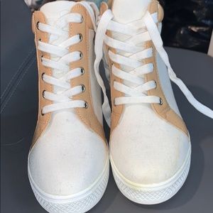 Cute white and tan booties